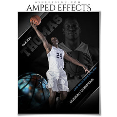 Amped Effects - High Gloss - Basketball Sports Poster Template For Photoshop