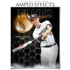 Amped Effects - Honeycomb Smoke - Baseball Poster Template For Photoshop