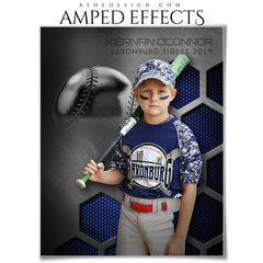 Amped Effects - Honeycomb Steel - Baseball Poster Template For Photoshop