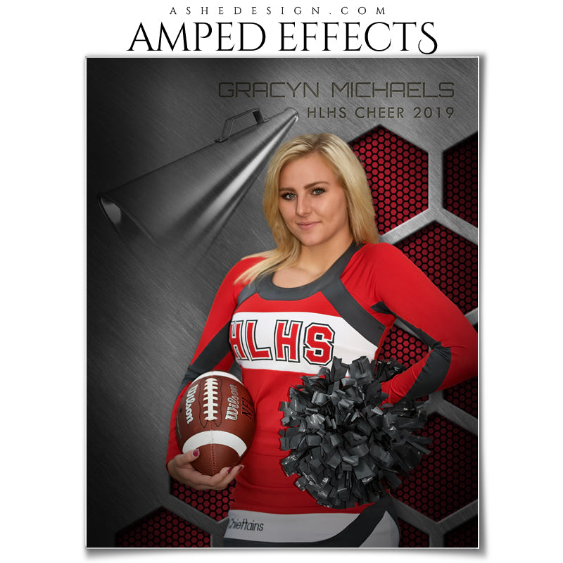 Ashe Design 16x20 Amped Effects Sports Poster - Honeycomb Steel - Cheer
