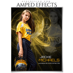 Amped Effects - Mystic Explosion - Softball Poster Template For Photoshop
