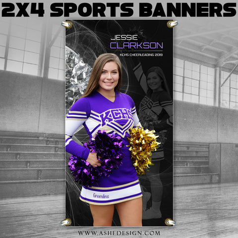 Ashe Design 2x4 Sports Banner - Mystic Explosion Cheer
