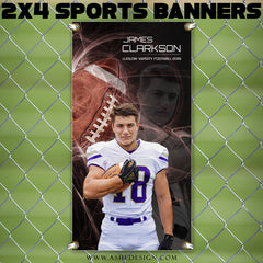 2'x4' Sports Banner - Mystic Explosion Football Template For Photoshop