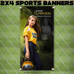 2x4 Amped Sports Banner - Mystic Explosion Softball Template For Photoshop