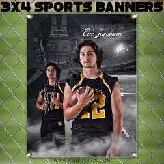 3'x4' Amped Sports Banner - Dream Weaver Football Template For Photoshop