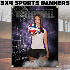 3x4 Amped Sports Banner - Rocked Volleyball