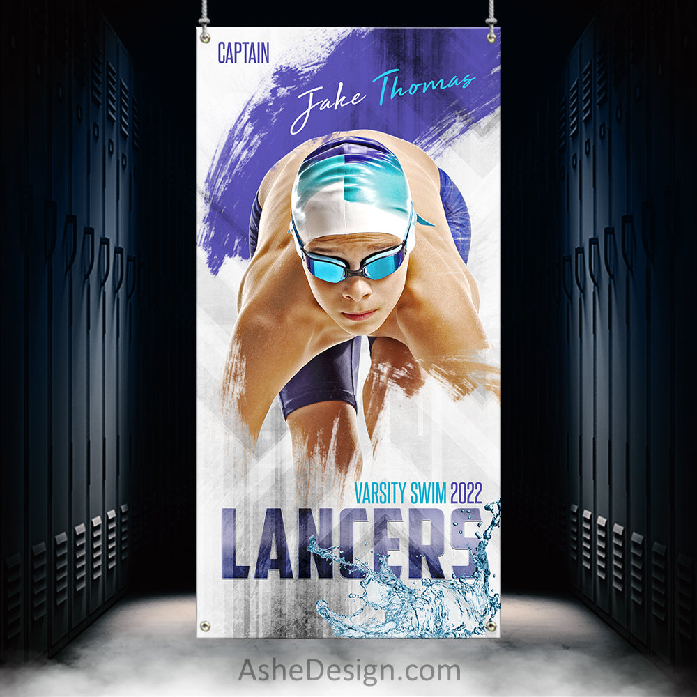 3x6 Amped Sports Banner - Painted Swim