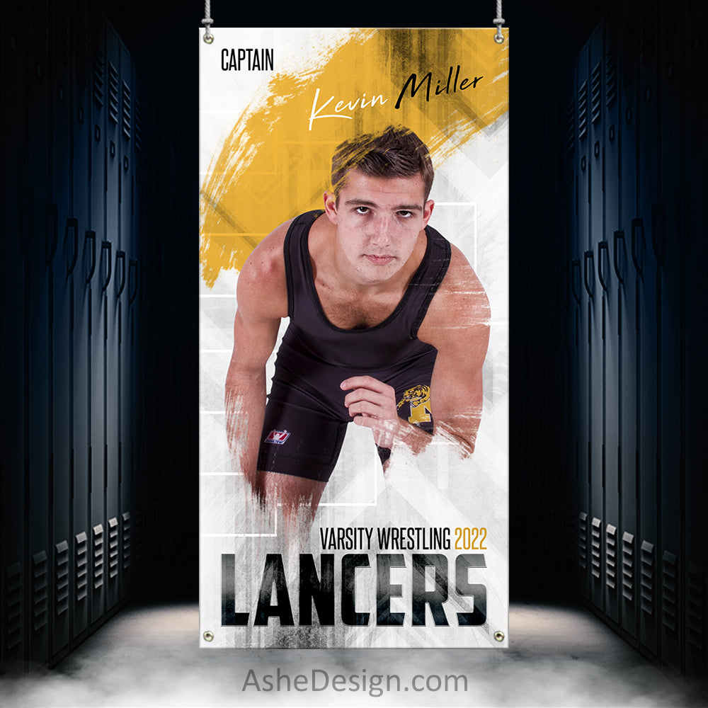 3x6 Amped Sports Banner - Painted Wrestling