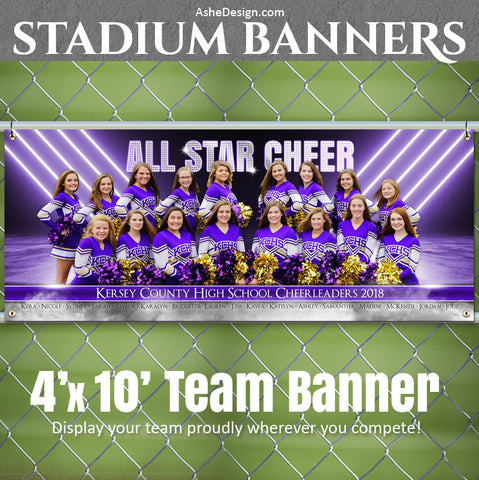 Ashe Design 4x10 Stadium Banner - All Star Cheer