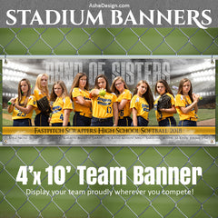 Amped Sports Team Banner 4'x10' - Band of Sisters Template For Photoshop