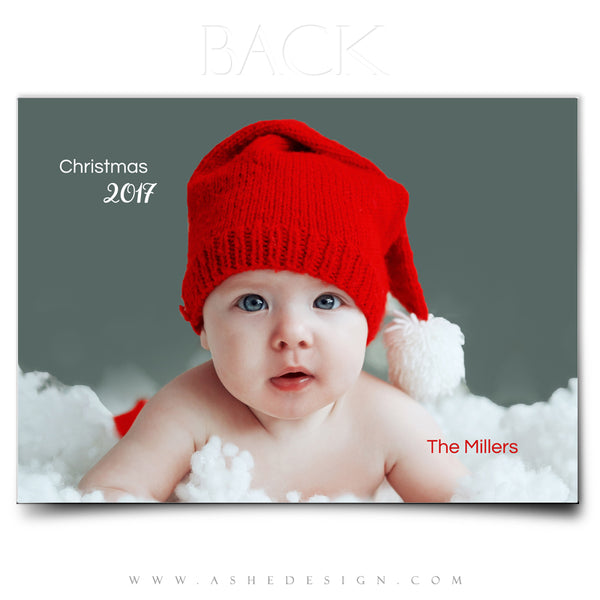 5x7 Flat Christmas Card  - Santa Hat