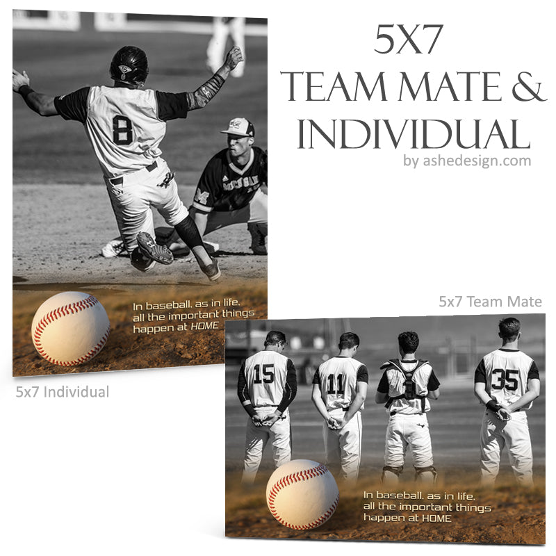 Ashe Design 5x7 Team Mate & Individual - Home Plate Baseball