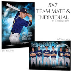 5x7 Team Mate & Individual - Electric Explosion Baseball
