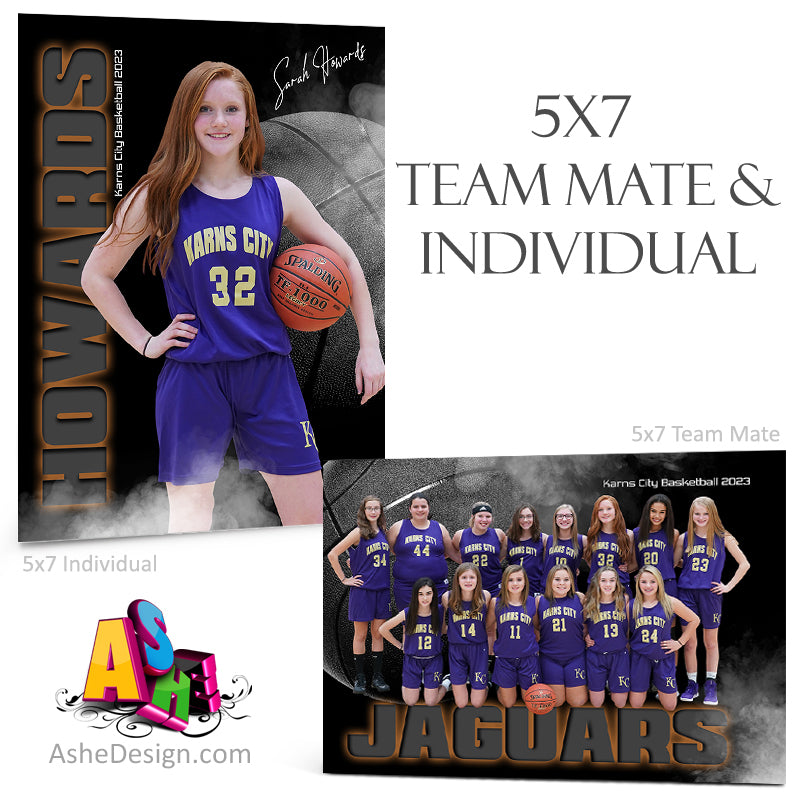 5x7 Team Mate & Individual - From The Shadows Basketball