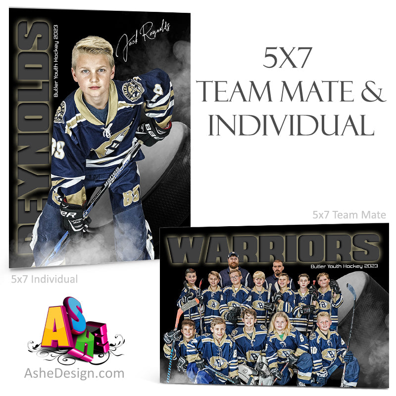 5x7 Team Mate & Individual - From The Shadows Hockey
