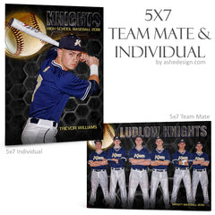 5x7 Team Mate & Individual - Honeycomb Baseball