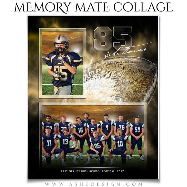 Ashe Design 8x10 Sports Memory Mate Electric Explosion Football VT