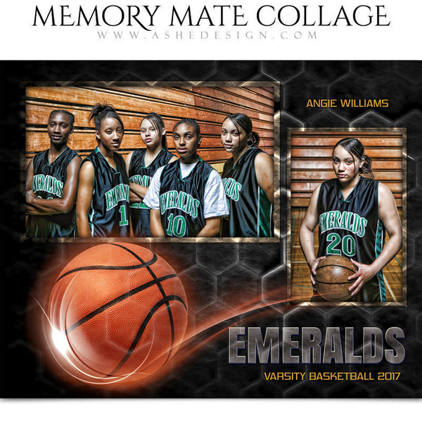 Ashe Design 8x10 Sports Memory Mate - Honeycomb Basketball HZ