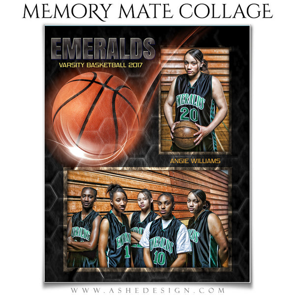Ashe Design 8x10 Sports Memory Mate - Honeycomb Basketball VT