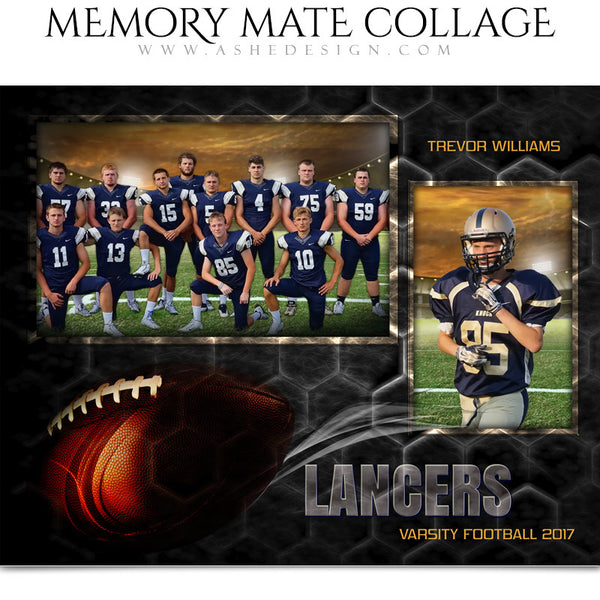 Ashe Design 8x10 Sports Memory Mate - Honeycomb Football HZ