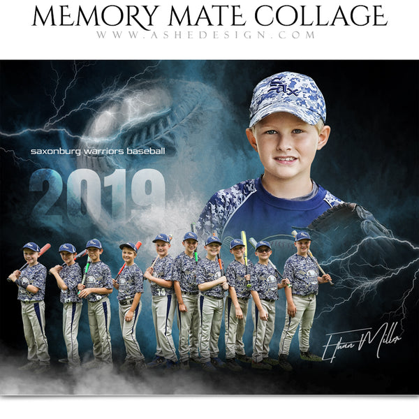 Sports Memory Mates 8x10 - Lightning Storm Baseball