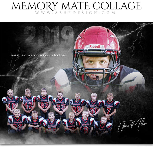 Sports Memory Mates 8x10 - Lightning Storm Football