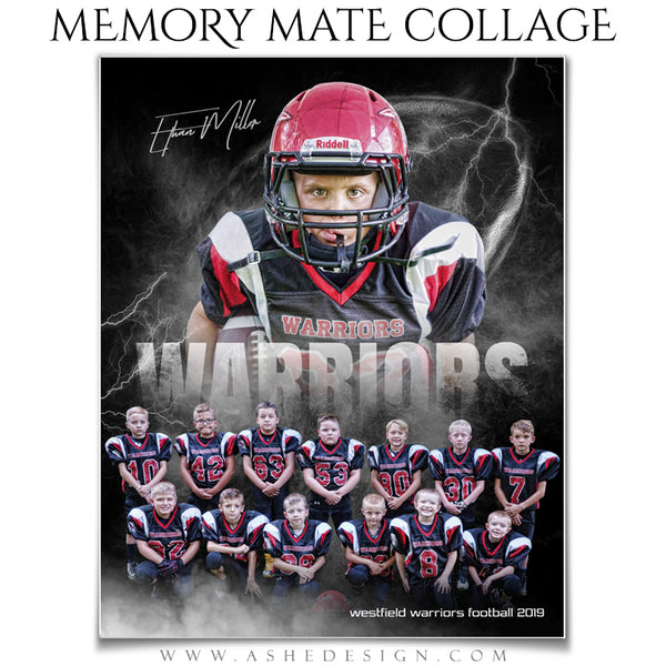 Sports Memory Mates 8x10 - Lightning Storm Football