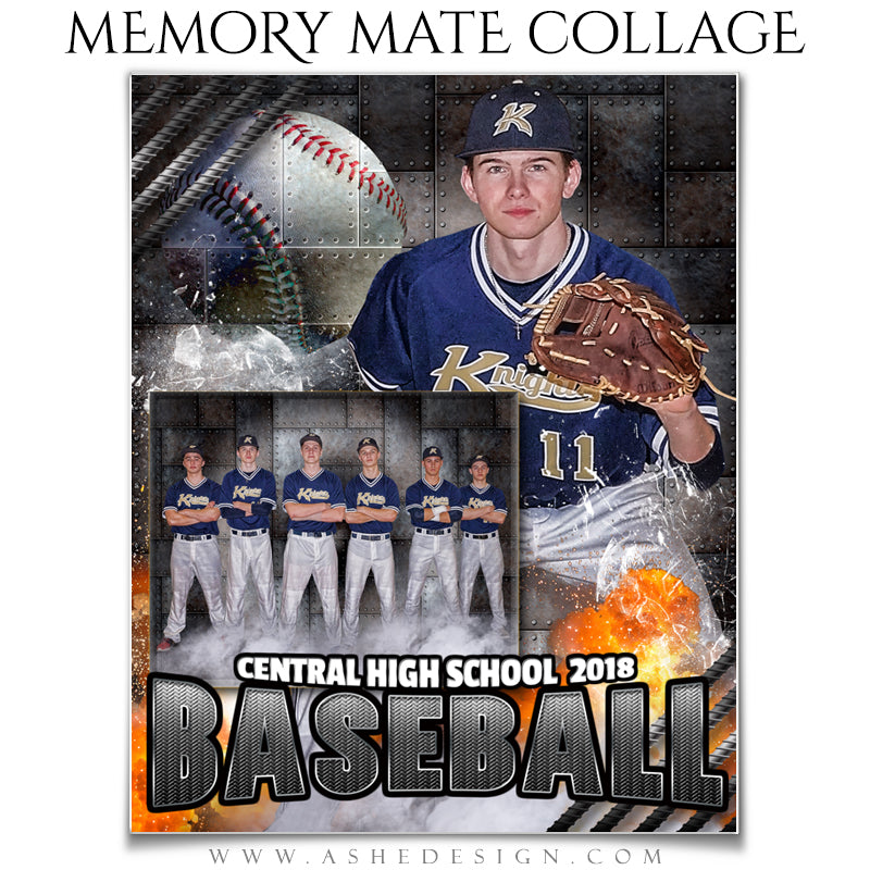 Ashe Design 8x10 Sports Memory Mates - Molten Baseball VT
