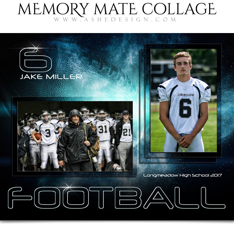 Standard Memory Mate Ashe Design | Sports Memory Mates | Platinum Burst | Football – AsheDesign