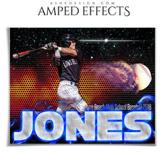 Amped Effects - Star Chaser Baseball Poster Template For Photoshop