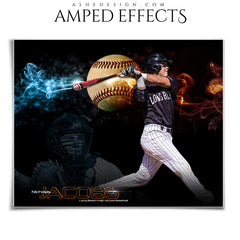 Amped Effects - Deadlock Baseball Poster Template For Photoshop