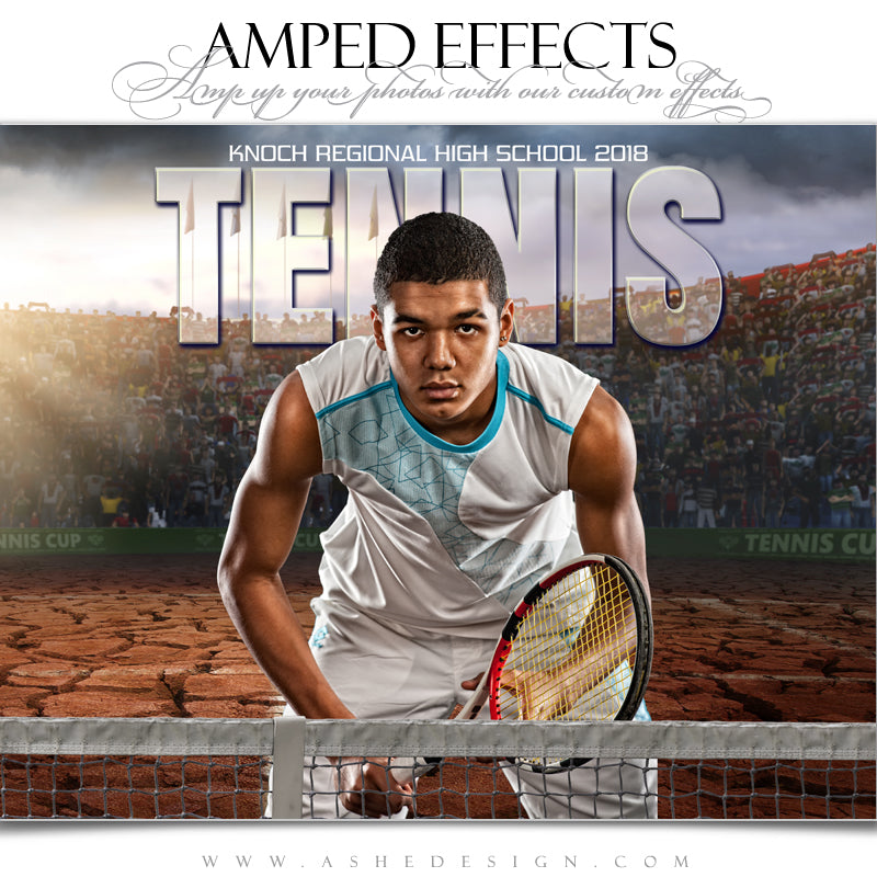 Ashe Design 16x20 Amped Effects Sports Poster - Breaking Ground Tennis