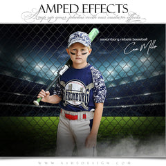 Amped Effects - Fenced In Baseball Poster Template For Photoshop