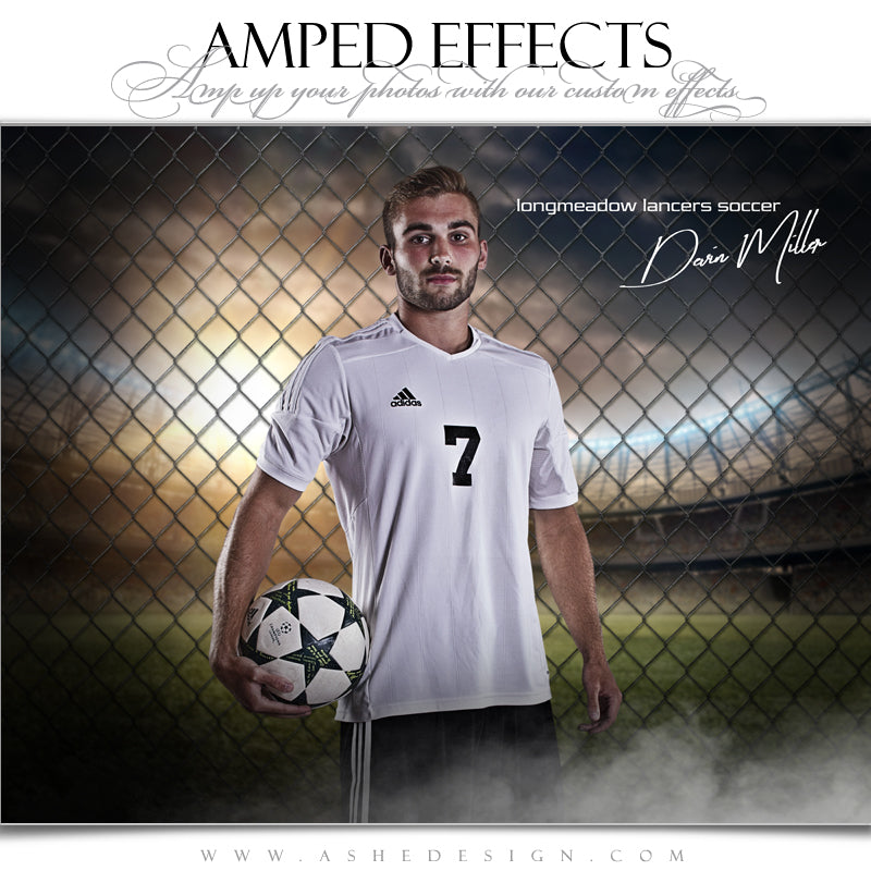 Ashe Design 16x20 Amped Effects Sports Poster - Fenced In Soccer