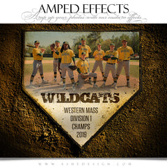 Amped Effects - Home Plate Baseball Poster Template For Photoshop