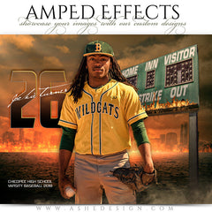 Amped Effects - Inferno - Baseball Poster Template For Photoshop