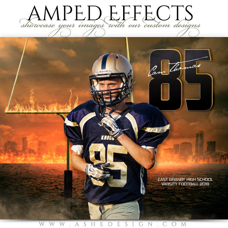 Ashe Design 16x20 Amped Effects Sports Photography Photoshop Templates Inferno Football
