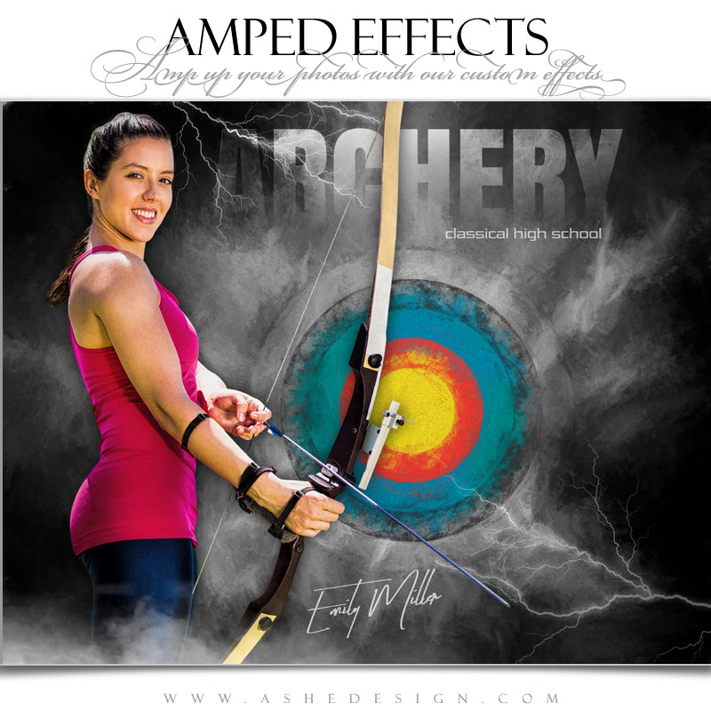 Ashe Design 16x20 Amped Effects Sports Poster - Lightning Storm  Archery