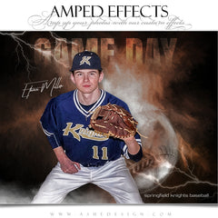 Amped Effects - Lightning Storm Baseball Poster Template For Photoshop