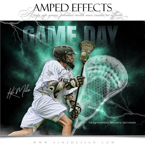 Ashe Design 16x20 Amped Effects Sports Poster - Lightning Storm Lacrosse