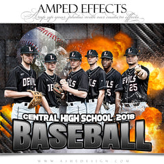 Amped Effects - Molten Baseball Team Poster Template For Photoshop