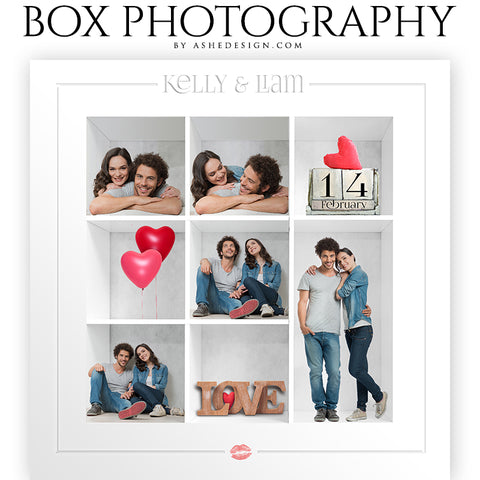 Box Session Photography - Valentine's Day Collage