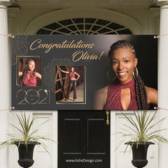 6x3 Graduation Banner - Gold Plated Grad