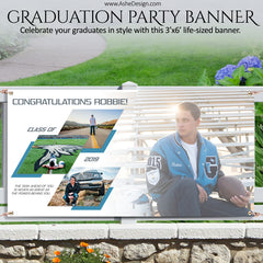 Graduation Party Photo Banner 3'x6' Horizontal - Geometric