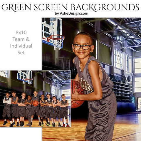 Green Screen Backgrounds - Gym Basketball