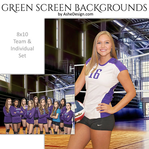 Green Screen Backgrounds - Gym Volleyball
