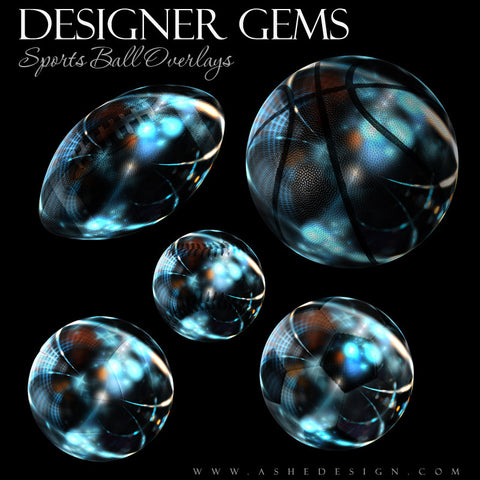 Designer Gems - High Gloss Sports Ball Overlays