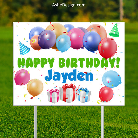 Lawn Sign 18x24 - Balloon Birthday