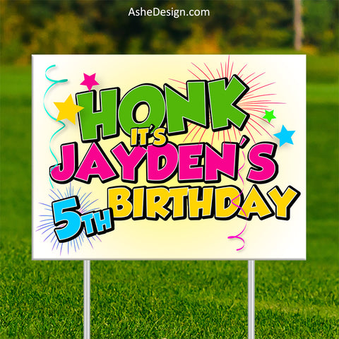 Lawn Sign 18x24 - Honk Birthday