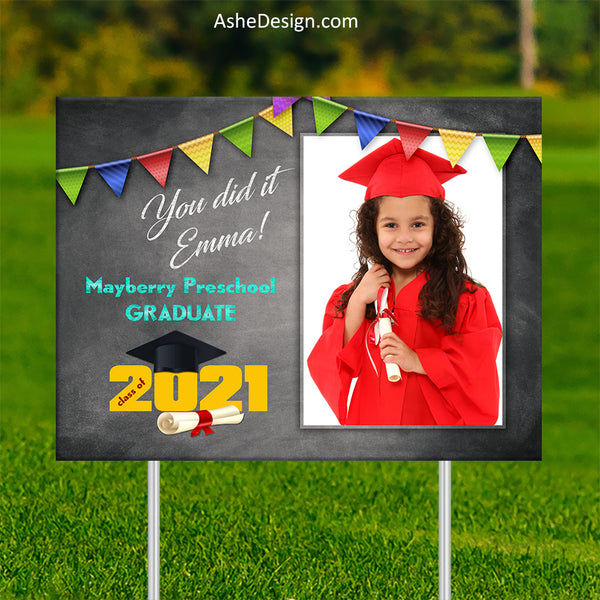Lawn Sign 18x24 - Preschool Kindergarten Graduation